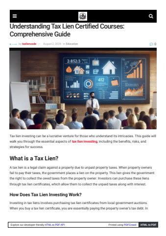 Understanding The Tax Lien Fastercapital