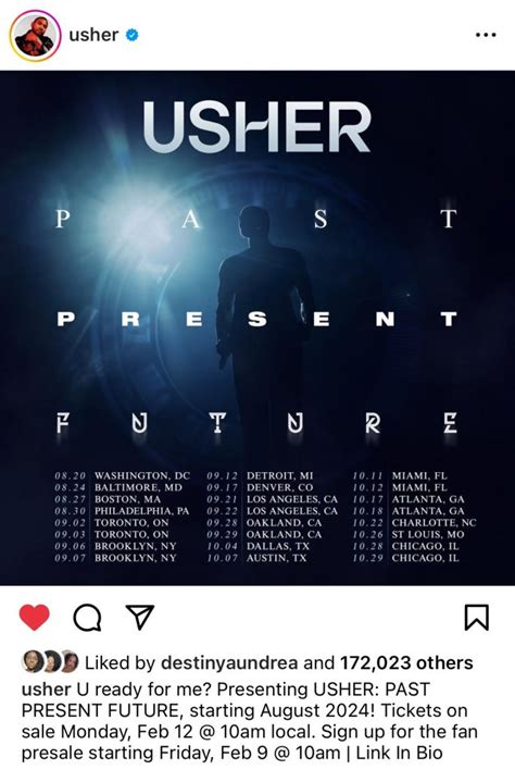 Usher Announces Past Present Future Tour 2024 Upcoming Dates And How To Buy Tickets American Songwriter Usher Announces Past Present Future Tour 2024 Upcoming Dates And How To Buy Tickets American Songwriter