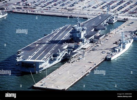Uss Enterprise Aircraft Carrier An Aerial Starboard Quarter View Of A Nuclear Powered