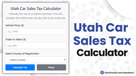 Utah Car Sales Tax