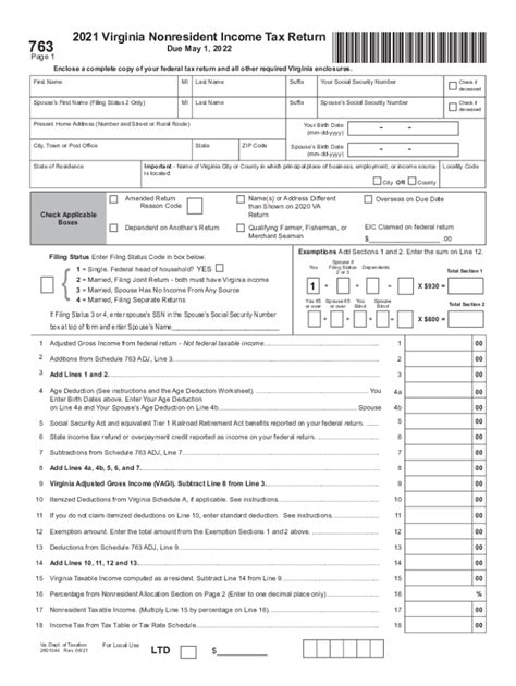 Va Tax Return