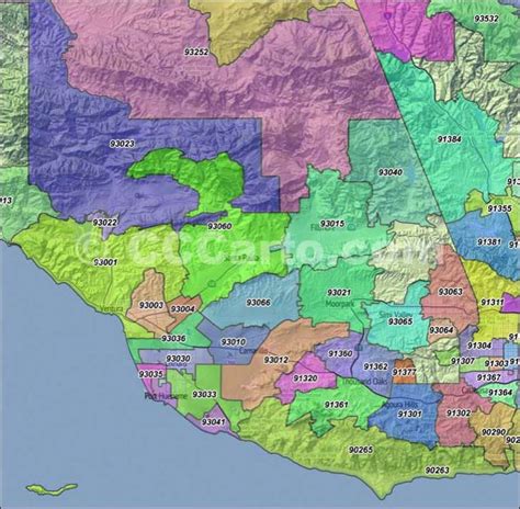 Ventura County Zip Code Map California Otto Maps