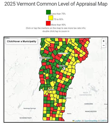 Vermont Property Tax Rates By Town On A Map