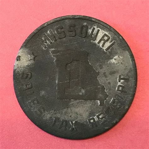 Vintage Missouri Sales Tax Receipt Metal Token Coin Ebay