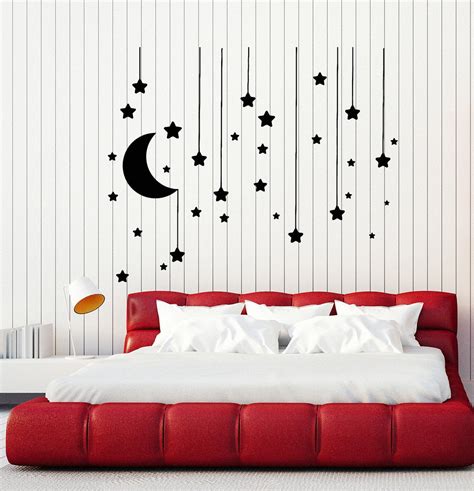 Vinyl Wall Decal Stars Crescent Moon Dream Bedroom Ideas Stickers Ig4833 Wall Art Diy Paint