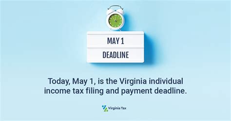Virginia Tax On X Today May 1 Is The Virginia Individual Income Tax Filing And Payment Deadline Visit Our Website For Filing Information And Options Https T Co Jw8t2lat79 Https T Co 6U2xhtd4a5 X