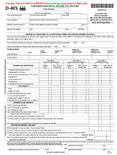 Washington Dc Form D 40 And Instructions For 2024 Washington Dc Form D 40 And Instructions For 2024
