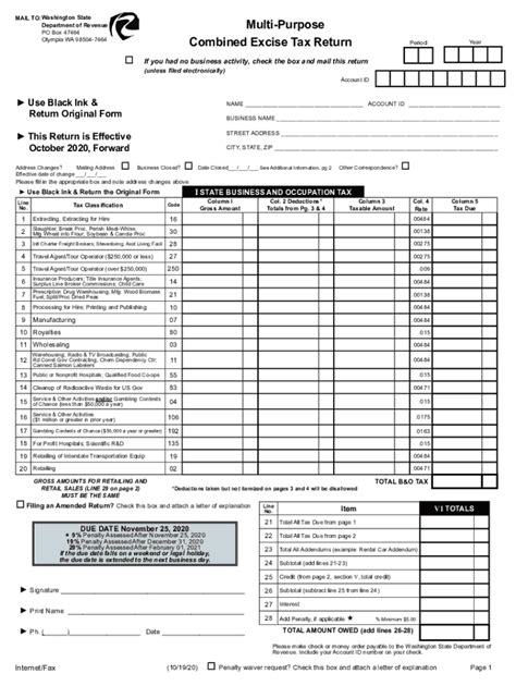 Washington State Tax Return