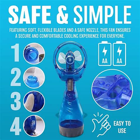 Water Spray Mist Fan Cooling Holiday Travel Portable Hand Pocket Bottle Office