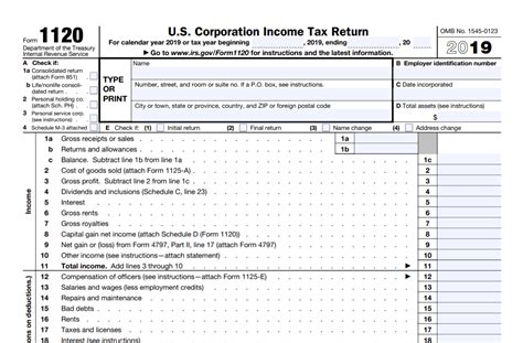 What Is An 1120 Tax Form