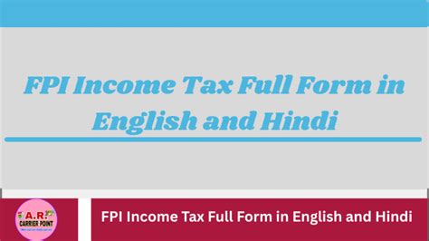 What Is Fpi In Income Tax