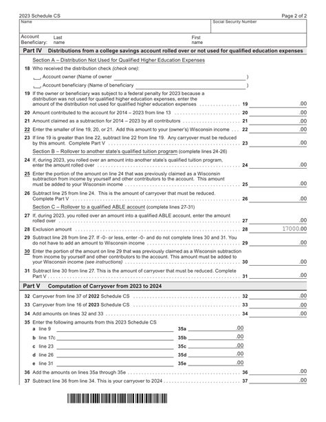 Wisconsin Schedule Cs For 2023 Wisconsin Schedule Cs For 2023