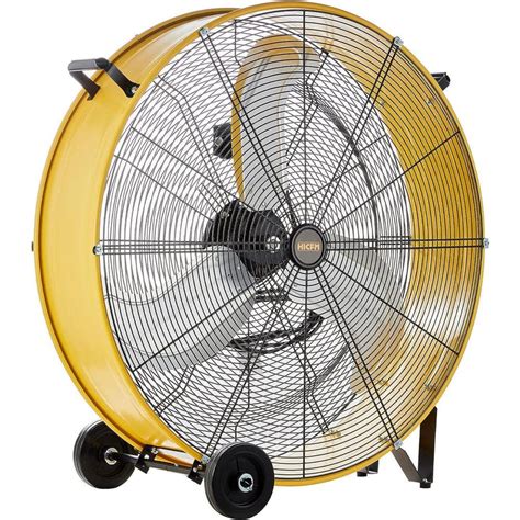 Wock 30 In 3 Speeds Drum Fan In Yellow With 1 3 Hp Powerful Motor 5 In Wheels For Workshop Garage Industrial Room Scfs01 The Home Depot